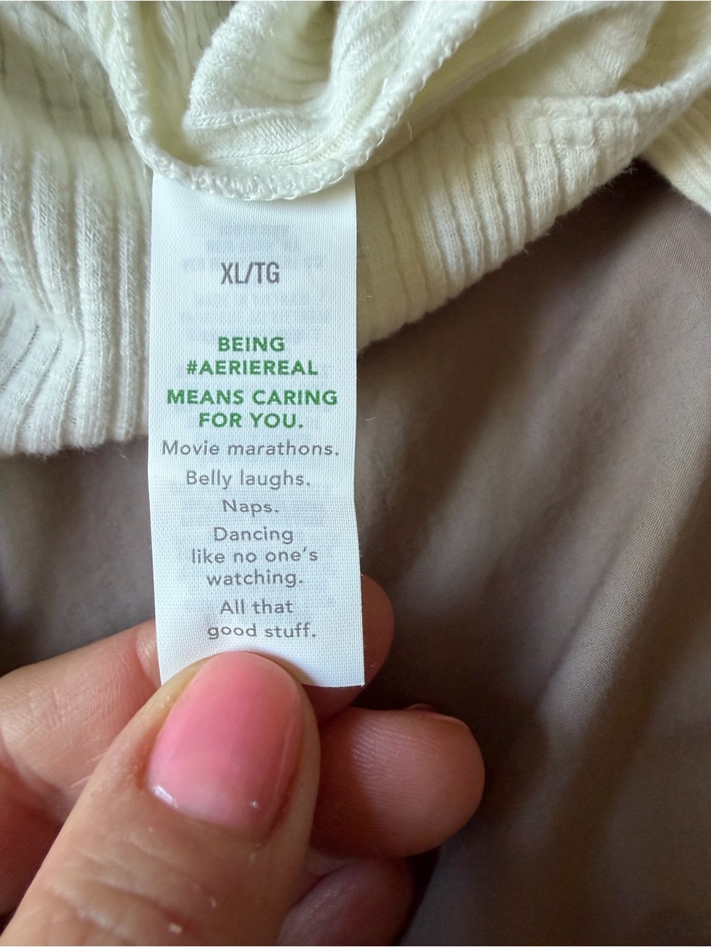 NWT Aerie Long Sleeve Off The Shoulder Bodysuit Size XL Ivory Cozy Minimalist - Picture 8 of 13